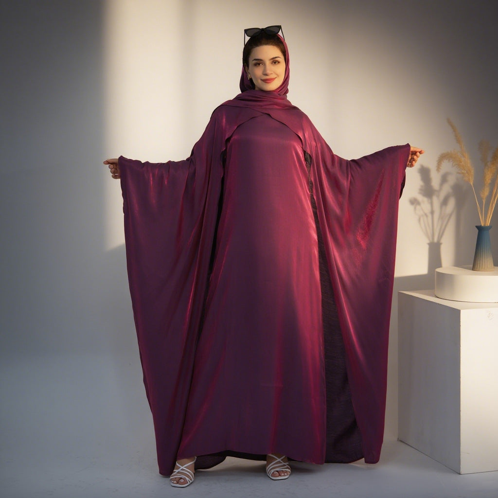 Solid Color Beaded Elegant Long Robe Abaya