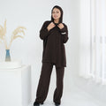 2 Pcs Solid Color Knitted Set with Hooded