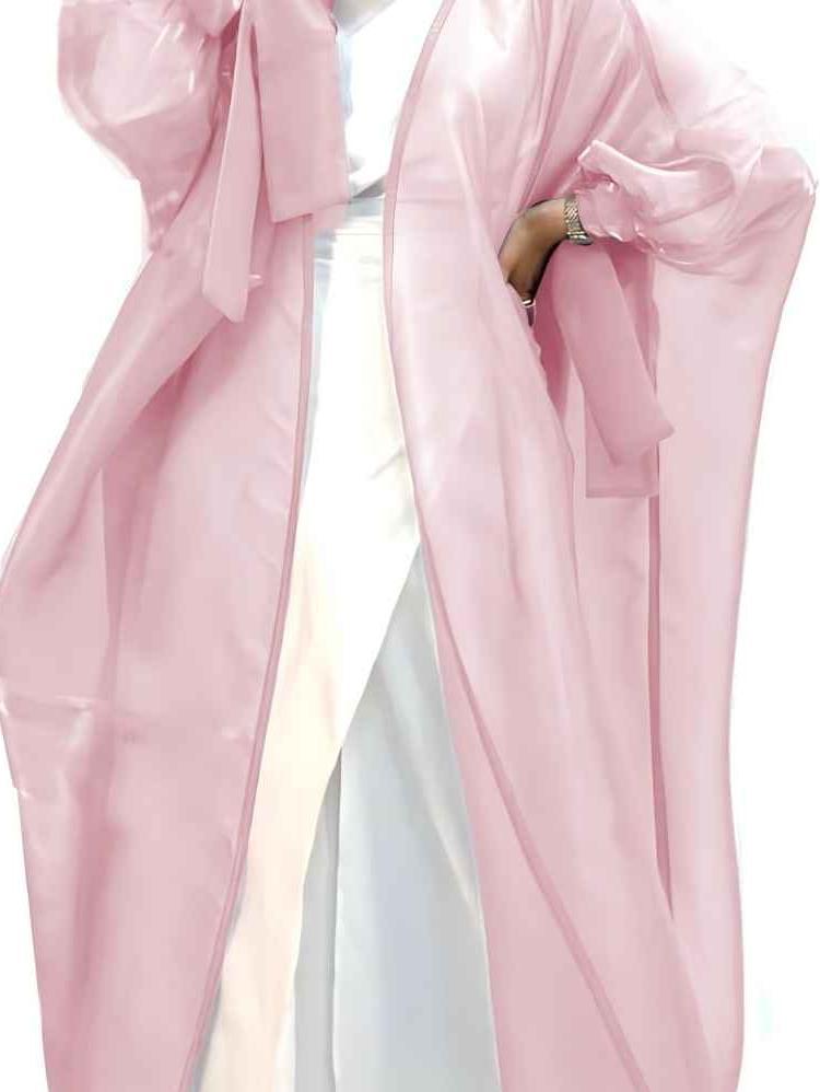 Women's Bubble Sleeve Open Elegant Abaya