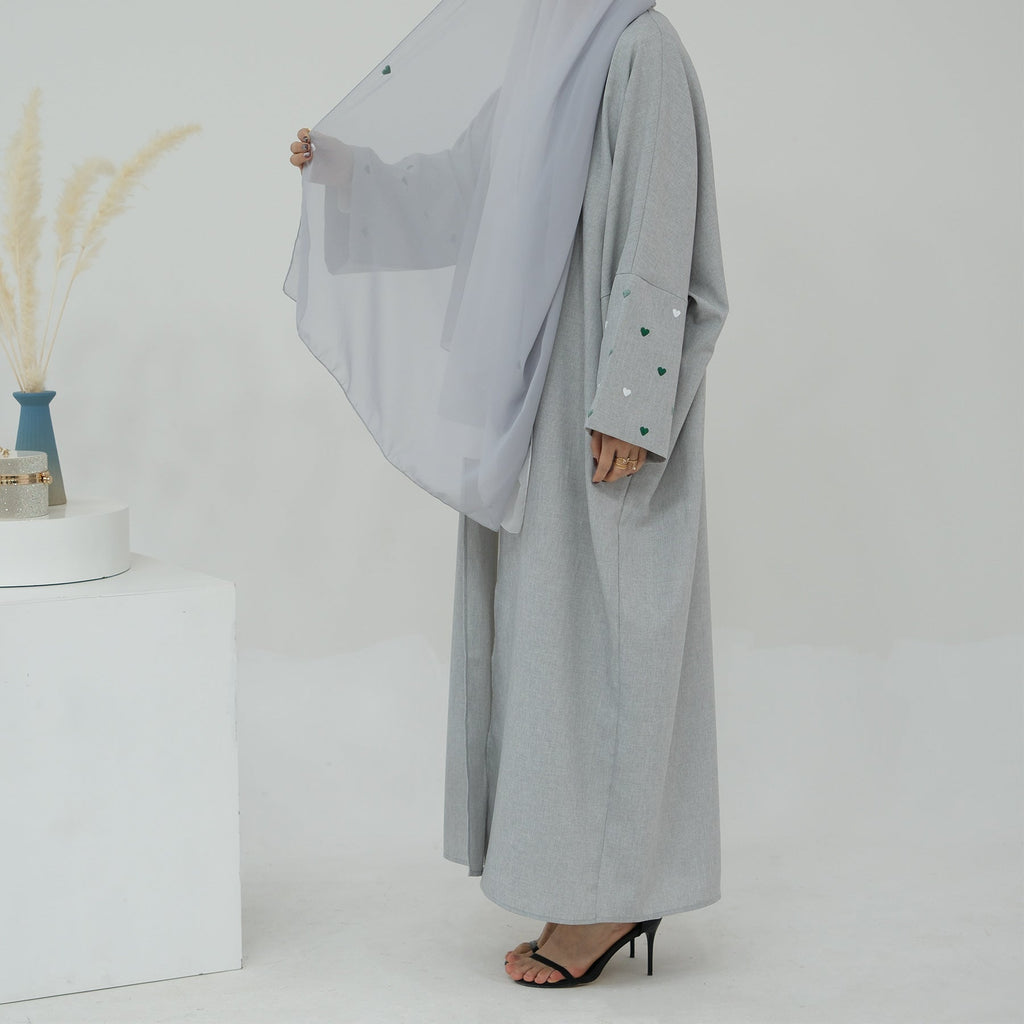Love Embroidery Abaya with Hijab