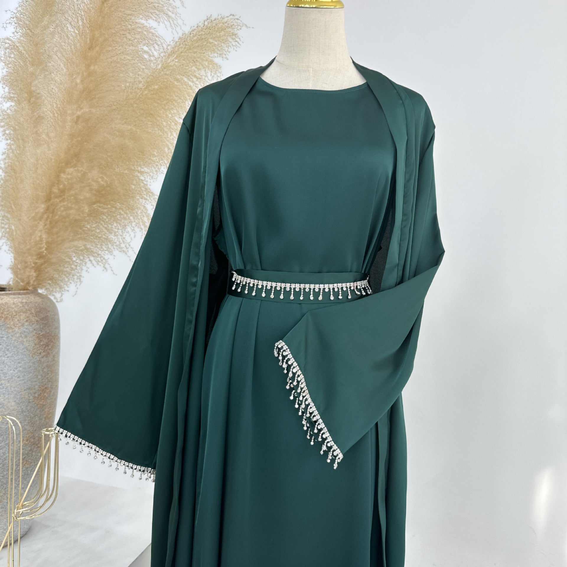 Bead Abayas with Crystal Chain