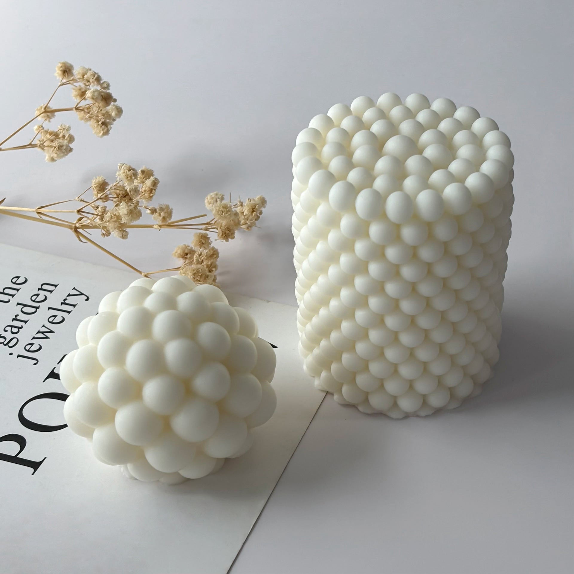 Elegant Bubble Pillar Candle for Ramadan Decor