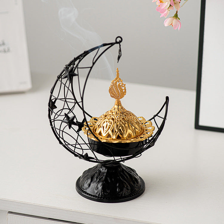 Middle Eastern Crescent Metal Incense Burner