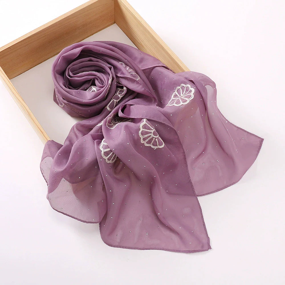 Embroidered and Rhinestone Hijab