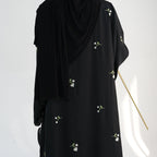 Flower Embroidery Elegant Lace Abaya