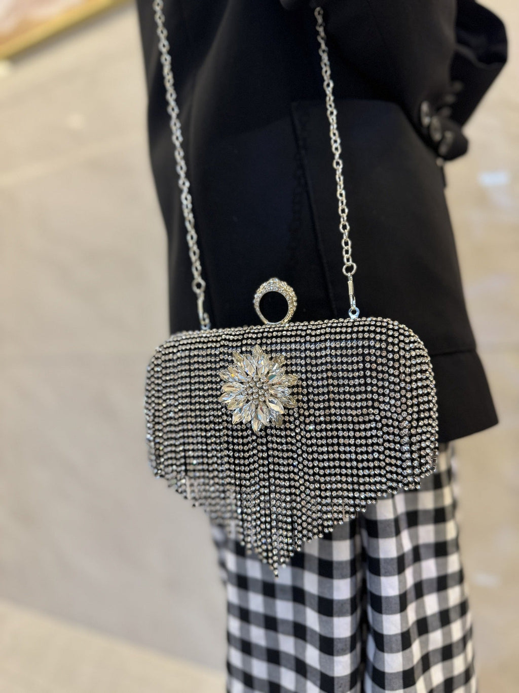 Rhinestone Tassel Handbag