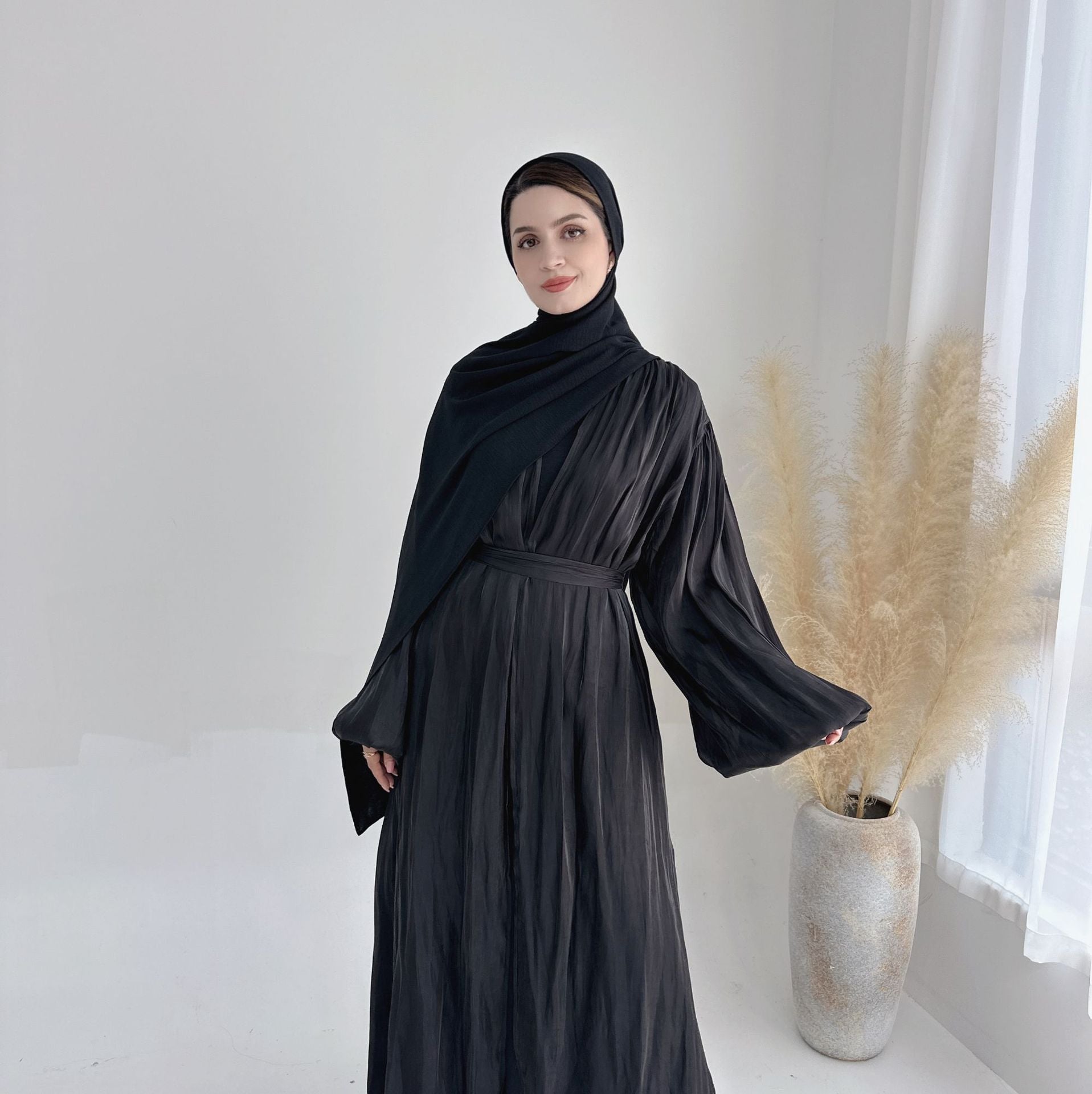 Cardigan Elegant Abaya With Hijab