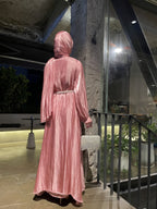 Flowing Gauze Dress Abaya 5 Piece Set