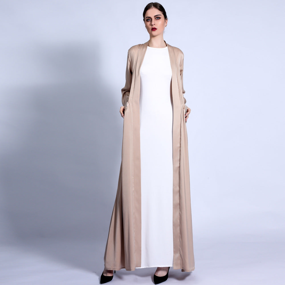 Satin Tassel Pocket Abaya