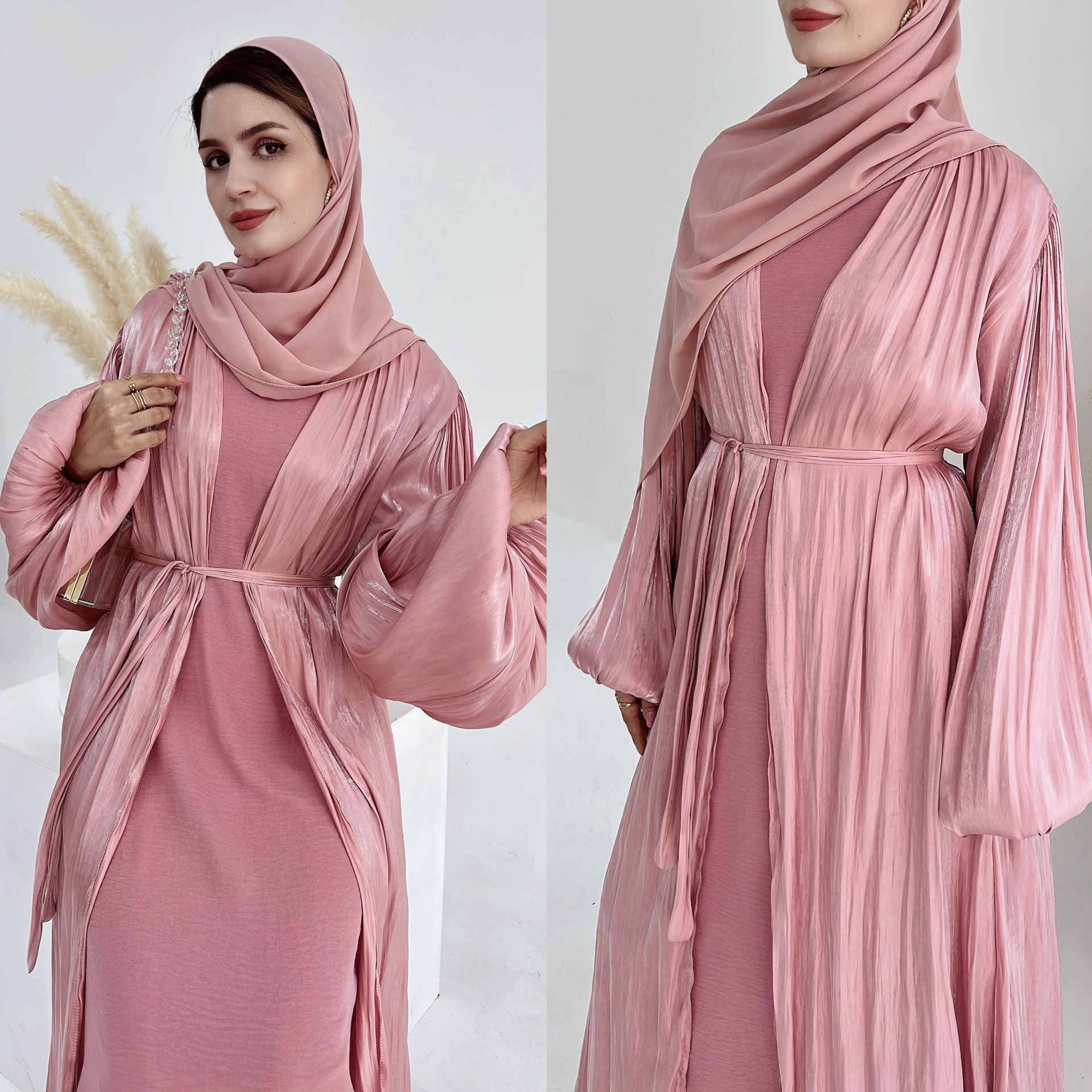 Cardigan Elegant Abaya With Hijab