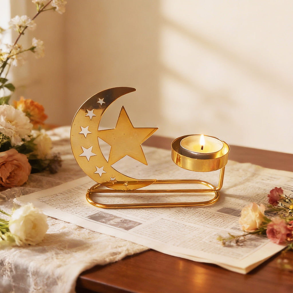 Ramadan Crescent Moon Star Tealight Holder