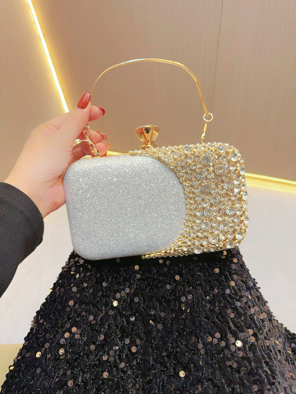 Sparkly Crystal Clutch Handbag