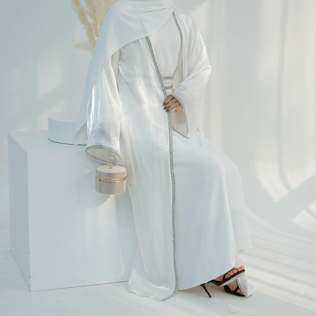 Light Flowing Tulle Abaya With Hijab