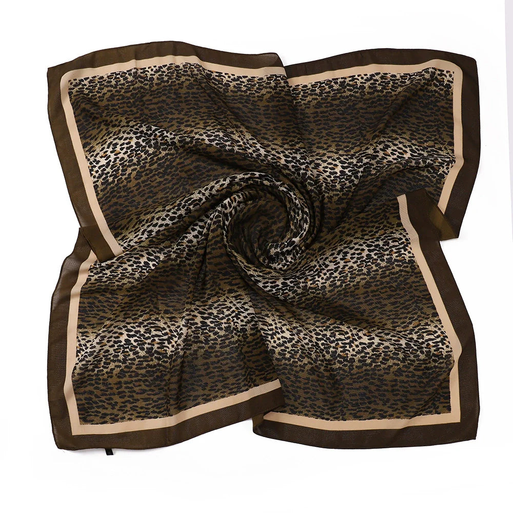 Leopard Print Square Scarf Hijab
