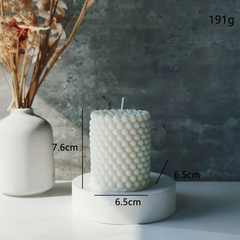 Elegant Bubble Pillar Candle for Ramadan Decor
