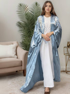 Sky Blue Embroidery Abayas