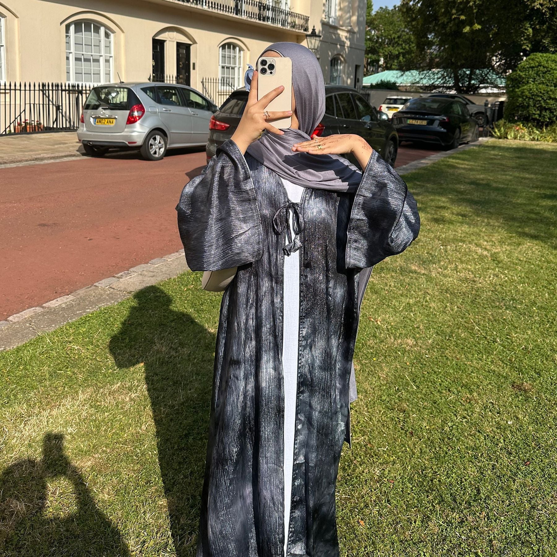 Chic Tie-Dye Cardigan Abaya