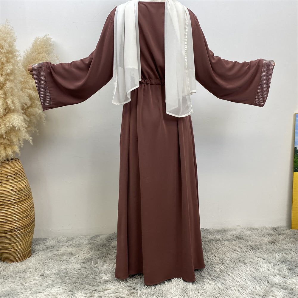 Hot Stamping Spliced Lace Up Dress