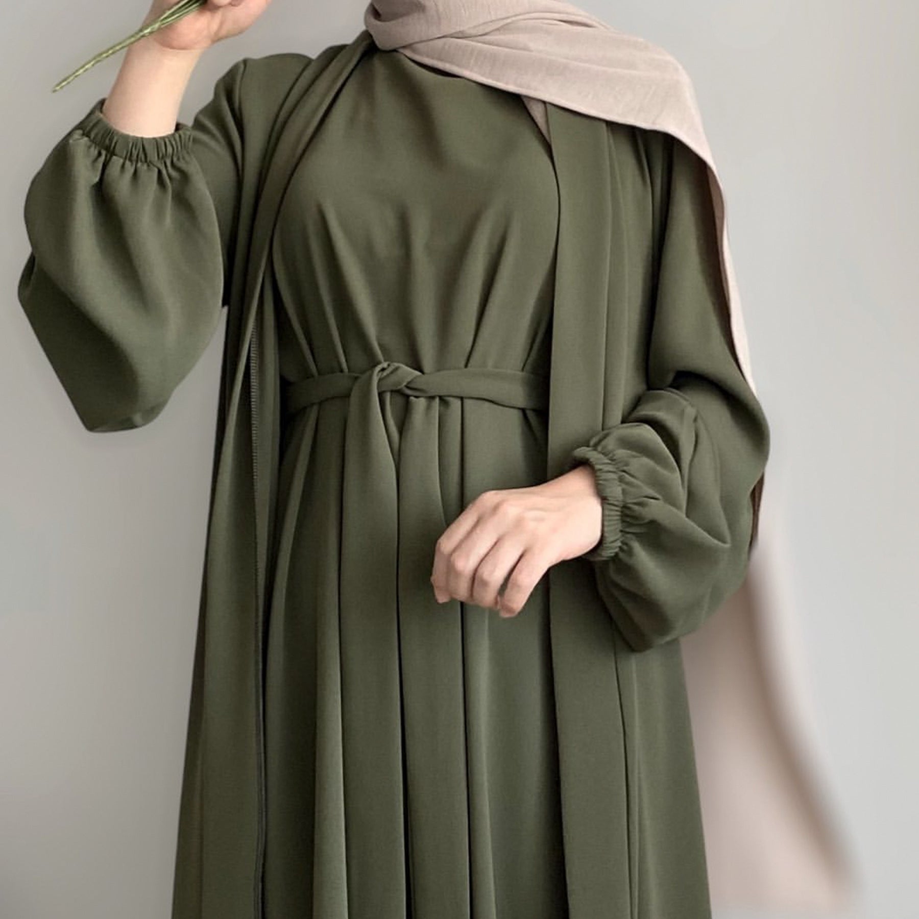 Robe Cardigan Abaya With Hijab