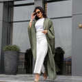 Army Green Cardigan Bat Sleeve Abaya