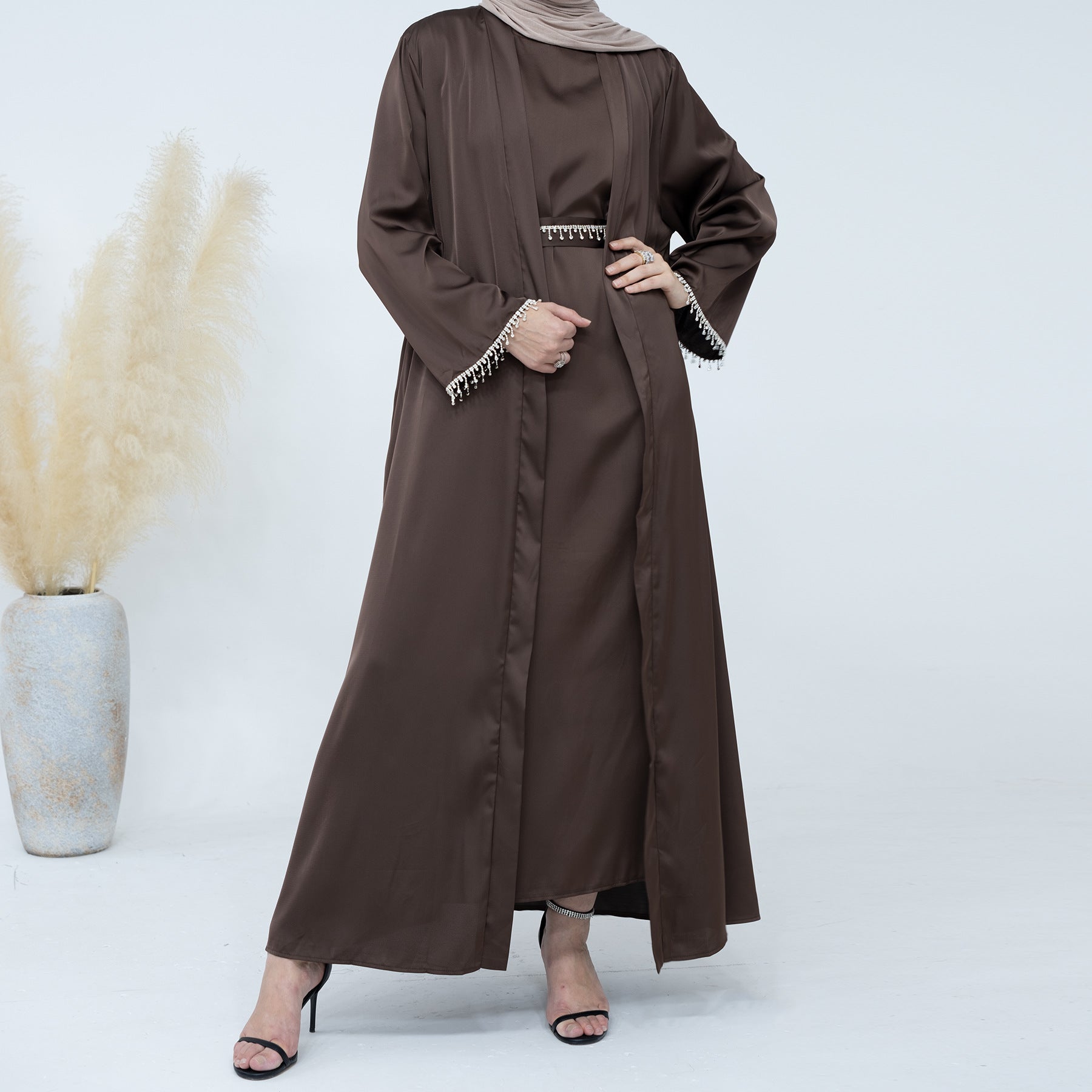 Bead Abayas with Crystal Chain