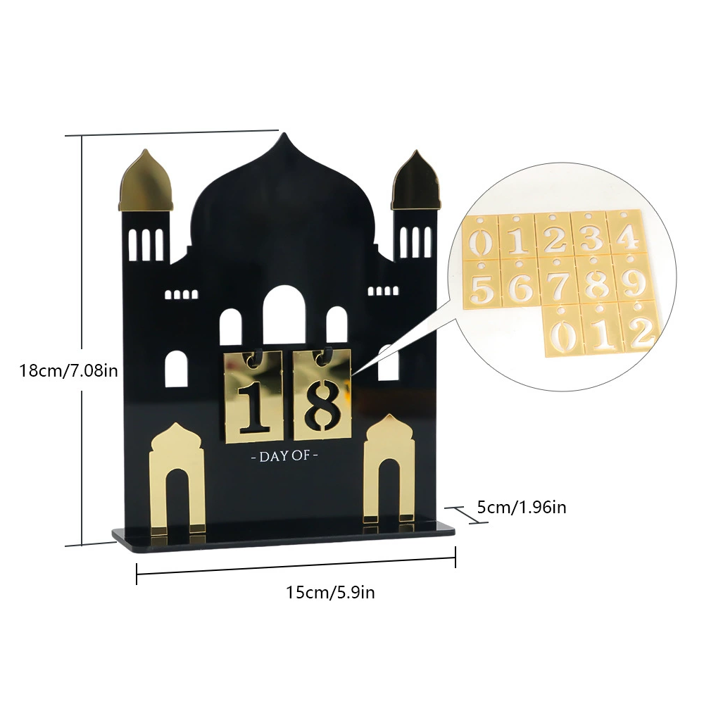 Mirrored Countdown Ramadan Desktop Ornament Style 1