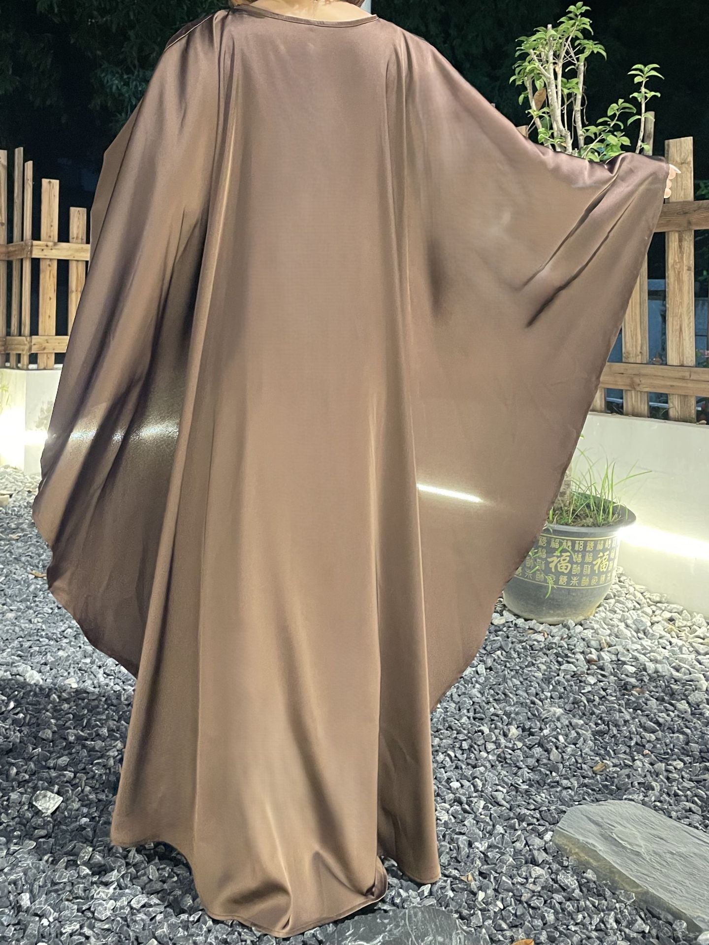 Satin Cape Elegant Abayas