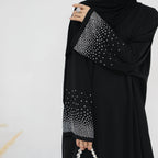 Elegant Rhinestone Open Abaya