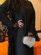 2 Pcs Shimmer Lace Abaya